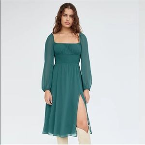 NWT Aritzia Wilfred Bella Slit Dress in Suave Green Size Large